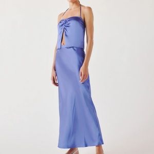 NWT Reformation Beba Silk Two Piece Set in Jacaranda Size 6